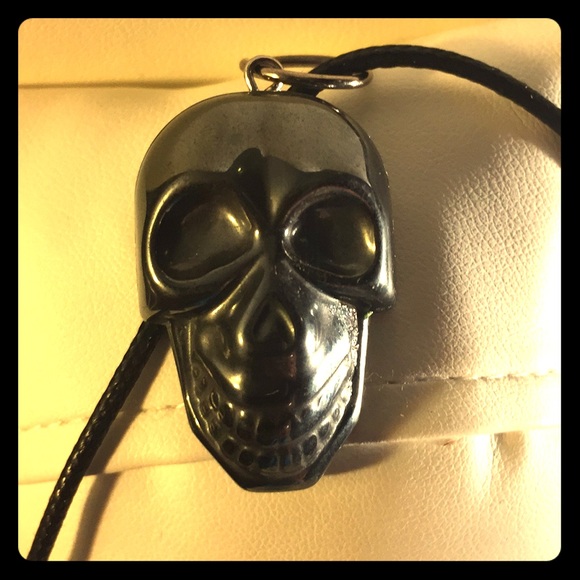 lilith Other - Hand-carved Hematite Black Skull pendant